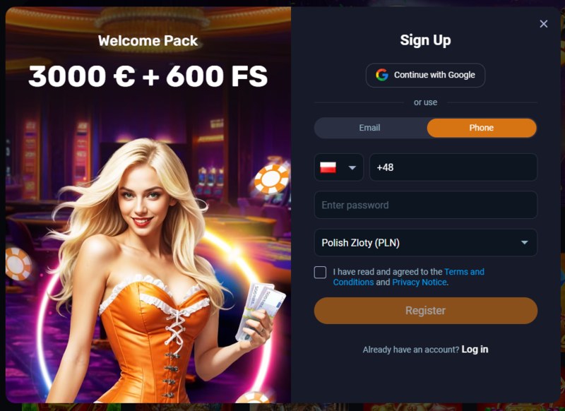 Vox casino Rejestracja